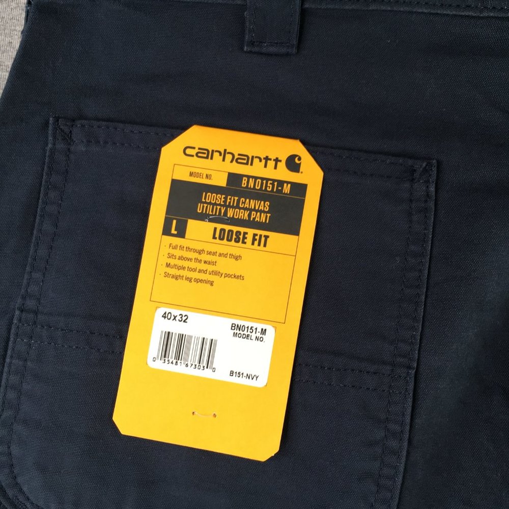 Tags Detached-Men- Carhartt Pants 40x32 Loose Fit Canvas Utility Work - Picture 3 of 7